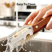 Antislip fruit- en groenteschiller, multifunctioneel, met roestvrijstalen mes, houten handvat en flesopener
