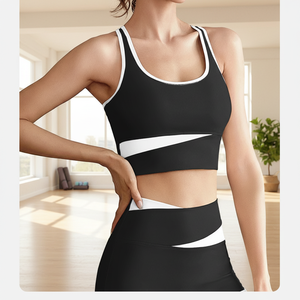 High-intensity Shock-proof Breathable Eco-friendly Simple Front logo Sports <b>Bra</b> Yoga <b>Bra</b> Seamless Push-up Running Fitness Vest - Product Image 6