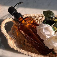 Bouteille de savon en verre personnalisée de 500 ml avec pompe à lotion, impression sérigraphique recyclée, distributeur de savon liquide plat, emballée dans une boîte