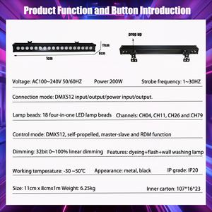 Projecteur mural multifonction 18x <span class=keywords><strong>LED</strong></span> étanche avec éclairage RVB RDM, corps métallique à large plage de températures pour scène, mariage, fête, usage commercial - Product Image 3