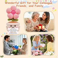 MuMyer – Grand bouquet de fleurs au crochet, cadeau de remerciement pour femme, amie, maman, Noël, anniversaire