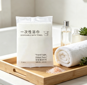 Toalla de Baño Desechable para <span class=keywords><strong>Hotel</strong></span> y Spa, Toalla de Baño Desechable para <span class=keywords><strong>Hotel</strong></span> Envasada Individualmente, Toalla de Ducha Grande de Un Solo Uso para Hostelería - Product Image 2