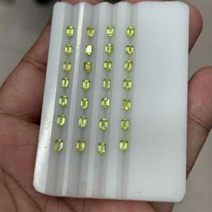 Collier en cristal de sphène naturel élevé octogone coupe 8mm hauteur calibrée Titanite de feu en vrac 9mm forme vert bijoux traités thermiquement - Product Image 5