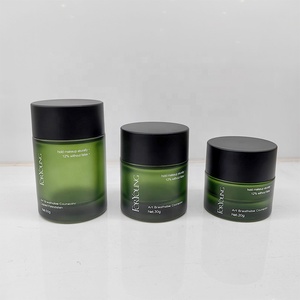 신뢰할 수있는 20g/30g/50g 흰색 유리 아이 및 페이스 크림 용기 검은 뚜껑이있는 빈 스킨 케어 용기 - Product Image 4