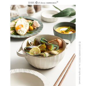 Service de vaisselle de style nordique, ensemble d'assiettes, vaisselle en porcelaine, céramique, vaisselle de table - Product Image 3