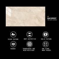 Carreaux de marche d'escalier en marbre à rainures originales, antidérapants, en porcelaine beige brillante, finition glacée, 470x1200x10