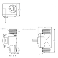 Capteur de débit magnétique G1/2 "Débitmètre liquide en nylon DC3.5-24V Capteur de débit Hall NPN Capteurs de débit d'eau 1.75MPa