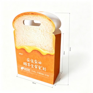 Sac en papier découpé à la forme spéciale avec poignée pour beurre, pain grillé, produits de boulangerie, plats à emporter, emballage pliable en <span class=keywords><strong>carton</strong></span> - Product Image 6