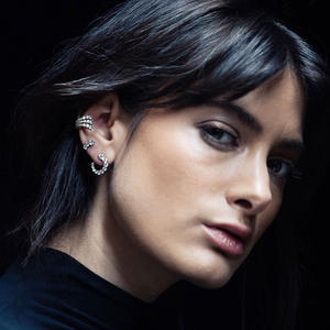 Pendientes de aleación de diamantes de imitación chapados en oro para niñas, aros C, <span class=keywords><strong>sin</strong></span> <span class=keywords><strong>agujero</strong></span>, piercing para oreja, Europa y América - Product Image 5