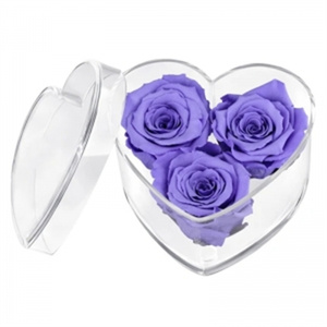 Caja de exhibición de flores de Rosa acrílicas, transparente, personalizada, en forma de corazón, de alta calidad, para regalo - Product Image 1