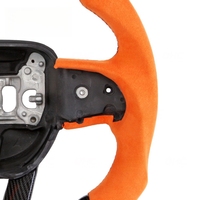 Volant de course intelligent en fibre de carbone avec lumières LED pour Dodge Orange Flip Fur – Modification de volant de voiture