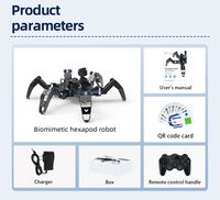 My Robot Time - Kit de Robot Araña Hexápodo Biónico Programable, Aleación de Aluminio Metálico, Control por WiFi, Cámara, Juguete Educativo de Aprendizaje de IA