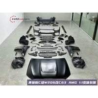 Classe C W206 à C63 Kit de carrosserie 1vs1 Kits de mise à niveau de voiture Pare-chocs avant Grille Capot Aile Jupe latérale Lèvre arrière Embout d'échappement Pièces automobiles