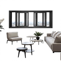 Porte patio coulissante horizontale électrique en alliage d'aluminium à rupture de pont thermique, double vitrage Low-E, certifiée NFRC, avec capteur intelligent pour