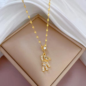 <span class=keywords><strong>Collier</strong></span> Tennis en Diamant avec Pendentif Ours Maman, Koala, Paresseux, <span class=keywords><strong>Chihuahua</strong></span>, Poisson, Bijoux Turcs en Gros - Product Image 6