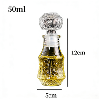 Botol Dekanter Kaca Mini 50ml Kedap Udara dengan Sumbat Gabus dan Sablon untuk Hadiah Mini Bar, Ulang Tahun, Kemasan Karton