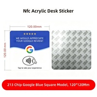Carte NFC RFID ISO personnalisée en acrylique pour avis sociaux, puce NTAG216 13,56 MHz, paiement sans contact intelligent, support de paiement pour restaurant, hôtel