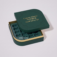 Caja de Regalo de Chocolate Premium Personalizada con Diseño de Hoja Estilo Dubái para Ramadán Kareem, con Inserto de EVA