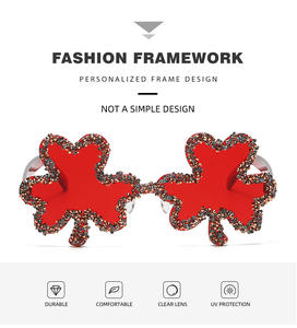 Зеленые очки # GL000018 для костюма клевера с четырьмя листьями для Saint Patricks Day - Rimless St. Patrick's Day Shamrock солнцезащитные очки - Product Image 6