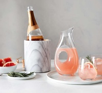 Refroidisseur de vin en marbre naturel de luxe seau bière champagne refroidisseur pour ktv bar maison fête marbre vin refroidisseur seau