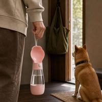 Bouteille d'eau pour chien et chat pour la marche, la randonnée, le camping, 400 ml, portable, pliable, distributeur d'eau de voyage pour animaux de compagnie, bol, gobelet