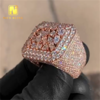 Nouveau design bague personnalisée en argent sterling 925 testeur de diamants Hip Hop Moissanite bijoux bagues en diamant taille riche femmes hommes