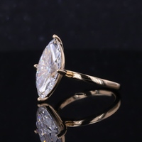 Bague de fiançailles solitaire Starsgem en or massif 18 carats avec diamant de laboratoire taille marquise de luxe