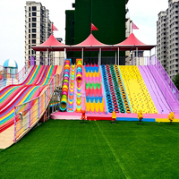 Outdoor Adventure Park Game Stimulierende große Trocken rutsche Regenbogen rutsche Nicht angetriebene Park rutsche