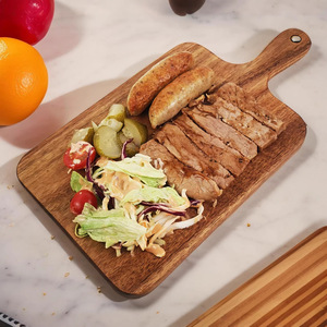 Acacia <b>Wood</b> Cutting Board 35x18x1.5cm Rectangular Double Sided Kitchen Chopping <b>Block</b> With Handle For Fruit Vegetable Prep - Product Image 4