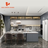 Armoires de cuisine personnalisées OEM populaires, MDF de haute qualité, prêtes à assembler, design moderne, Gabinetes De Cocina