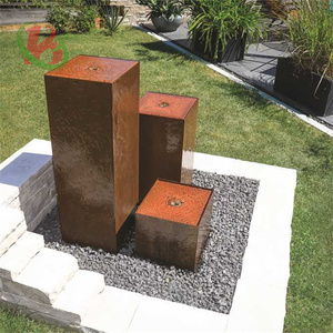 Fontaine à eau extérieure en acier Corten Fontaines à cascade murales en métal durables - Product Image 5