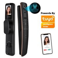 Serrure de porte intelligente TIMY Tuya WIFI avec reconnaissance faciale 3D, empreinte digitale, verrouillage automatique, vision nocturne et visiophone numérique