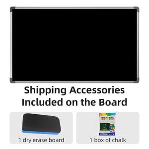 Lavagna Magnetica con Vassoio Portaoggetti, Montabile a Parete, in Acciaio, per Aula e Ufficio, Include Gesso - Product Image 1