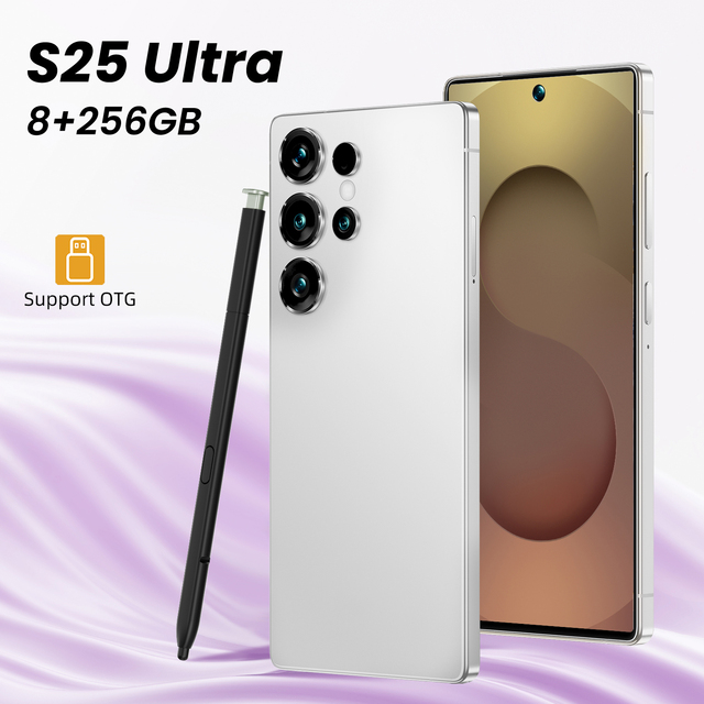 2025 Original Brand New S25 Ultra 5G Smartphone 8GB+256GB Version 4K Screen Resolution 108MP Rear Dual SIM for Gaming Use