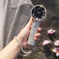 Ventilateur portable mini ultra-léger de luxe avec diamants, rechargeable USB haute vitesse, pour refroidissement rapide, idéal pour les extensions de cils
