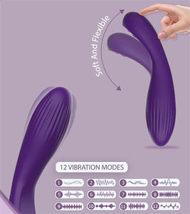 Silikon wasserdicht 12 Vibration Erwachsene weibliche USB-Ladegerät G-Punkt Kaninchen Vibrator - Product Image 6
