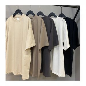 เสื้อยืดแขนตกทรงหลวมสำหรับผู้ชายฤดูร้อน |   ผ้าฝ้ายหนา 260GSM ซักแบบวินเทจ |   เสื้อยืดโอเวอร์ไซส์พิมพ์ลายโลโก้ดิจิทัลตามสั่ง - Product Image 2