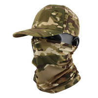 Gorro de Béisbol Táctico Multifuncional para Exteriores con Camuflaje, Protección Solar y Máscara de Ciclismo, Traje Real de CS