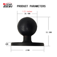D-202U industriel tablette PC support 1.5 pouces rond rotule raccord noir classique étanche vélo montage Monotrajes Para Moto