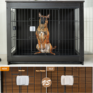 Modern Black Metal Pet Cage Rectangle Indoor Dog <b>Enclosure</b> Dual Lock Easy Cleaning Solid Design for Dogs - Product Image 4