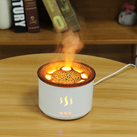 Humidificateur d'aromathérapie en forme de volcan 3D humidificateur d'aromathérapie à flamme avec anneau crachant d'huile essentielle pour un usage domestique