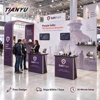 Stand d'exposition TIANYU, structure modulaire en aluminium, graphismes en tissu, design extensible, 10ftx20ft
