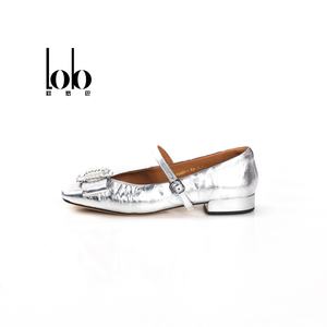 Chaussures à talon carré en cuir véritable, souples et confortables, avec boucle réglable et décoration en strass, collection Printemps 2026 pour femme - Product Image 1