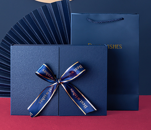 Quà tặng sinh nhật cao cấp bao bì carton <span class=keywords><strong>Folio</strong></span> đôi cửa quần áo Hộp Quà Tặng màu xanh hải quân đôi Cửa Hộp Quà Tặng - Product Image 4