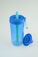 Botellas de Agua OEM Deportivas Libres de BPA, Taza de Café Cilíndrica Desechable, Taza para Beber, Botella de Agua de Plástico Reutilizable Económica Libre de BPA