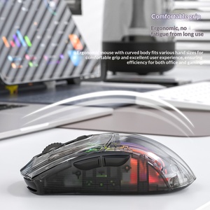 RGB Tri-Mode (2.4G + Dual ) Wireless Transparent Gaming <b>Mouse</b> With Digital Display - Product Image 4
