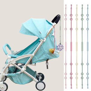 Tongtu Luxury Bpa Free Adjustable Straps Silicone Teether Ring Soft Toy Anti-Lost Chain Babies Kids Solid Color <b>Pacifier</b> Safety - Product Image 2