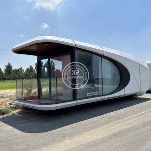 Maison préfabriquée de bureau mobile en acier de luxe, étanche, avec design de capsule spatiale - Product Image 1