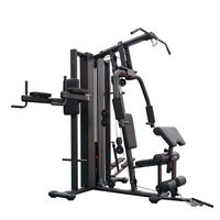 Machine d'entraînement musculaire complète à trois stations, résistance réglable, conception multifonctionnelle, construction en métal, 270 kg