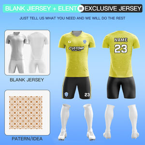 Футбольная форма для игроков, мужская, комплект из <span class=keywords><strong>2</strong></span> предметов, сублимационная печать, дышащая жаккардовая ткань, молодежная спортивная одежда Z259035 - Product Image 2